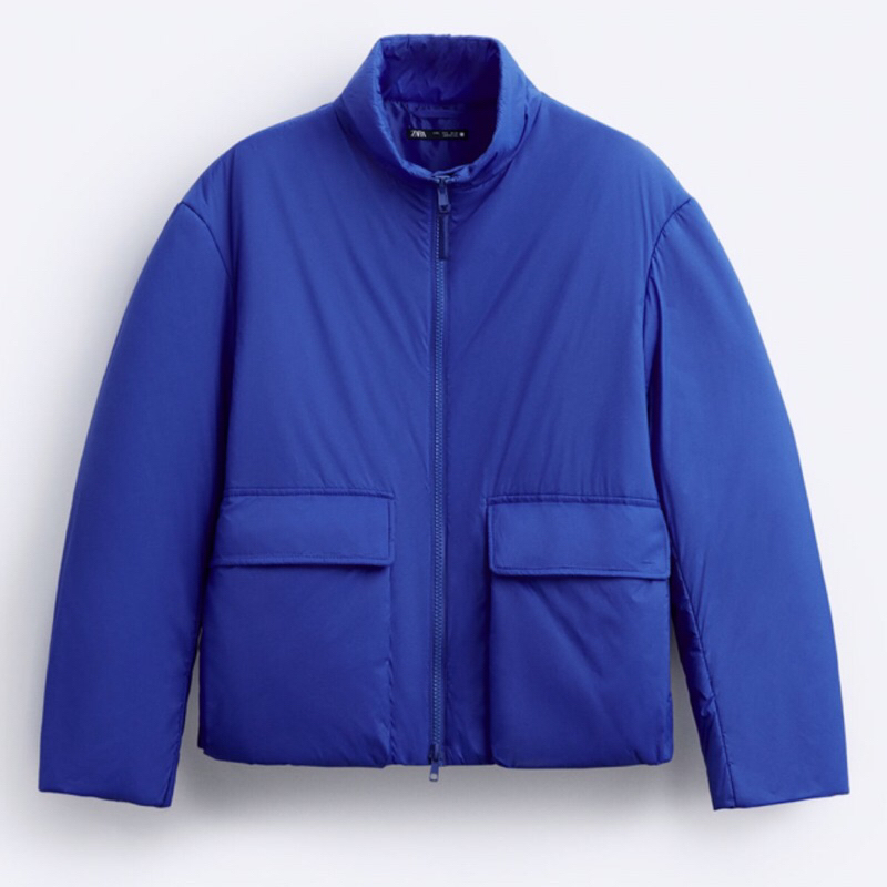 ZARA Men Jacket Boxy Fit Jaket Pria Bluish