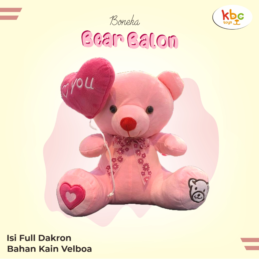 Bear Balon - Bear Love Balon - Boneka Beruang Balon Imut dan Lembut Bekualitas SNI