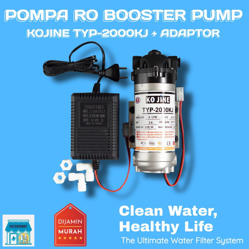 BOOSTER PUMP KOJINE 48V 3A + ADAPTOR (SET LENGKAP) / POMPA BOOSTER TYP-KJ2000