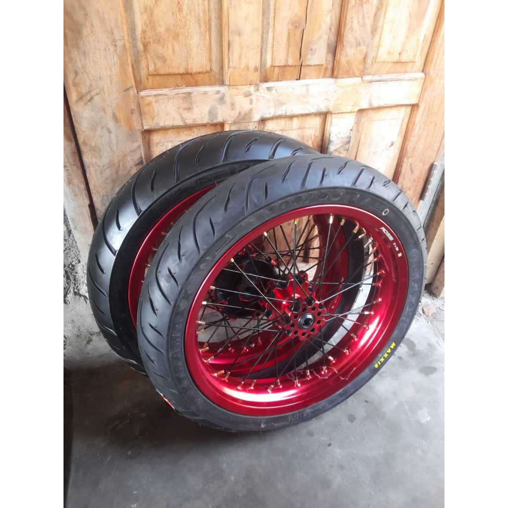 Wheelset Supermoto CRF 150 L Ring 17  Ban Maxxis Baru