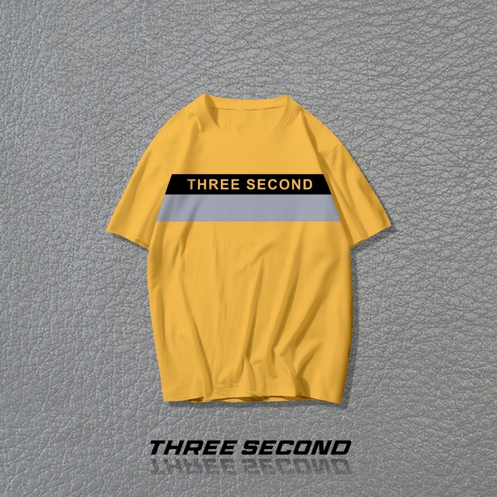 Baju Kaos T Shirt Cotton katun 100% original combed 24s Premium Pria Wanita Unisex three second BS