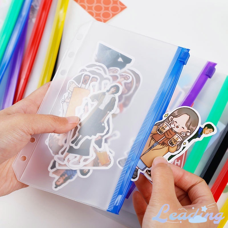

ZIPLOCK BINDER /ZIPLOCK SLEEVE WARNA WARNI BINDER A6 ZIPLOCK KANTONG ZIPPER BINDER A5 A6 CARD LOOSE LEAF-Le