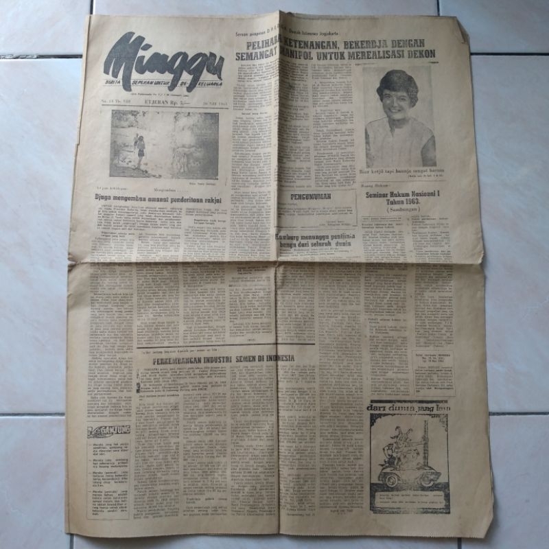 Koran Kuno Lawas Jadul Tempo Dulu Bintang 26 Mei 1963 - YN822