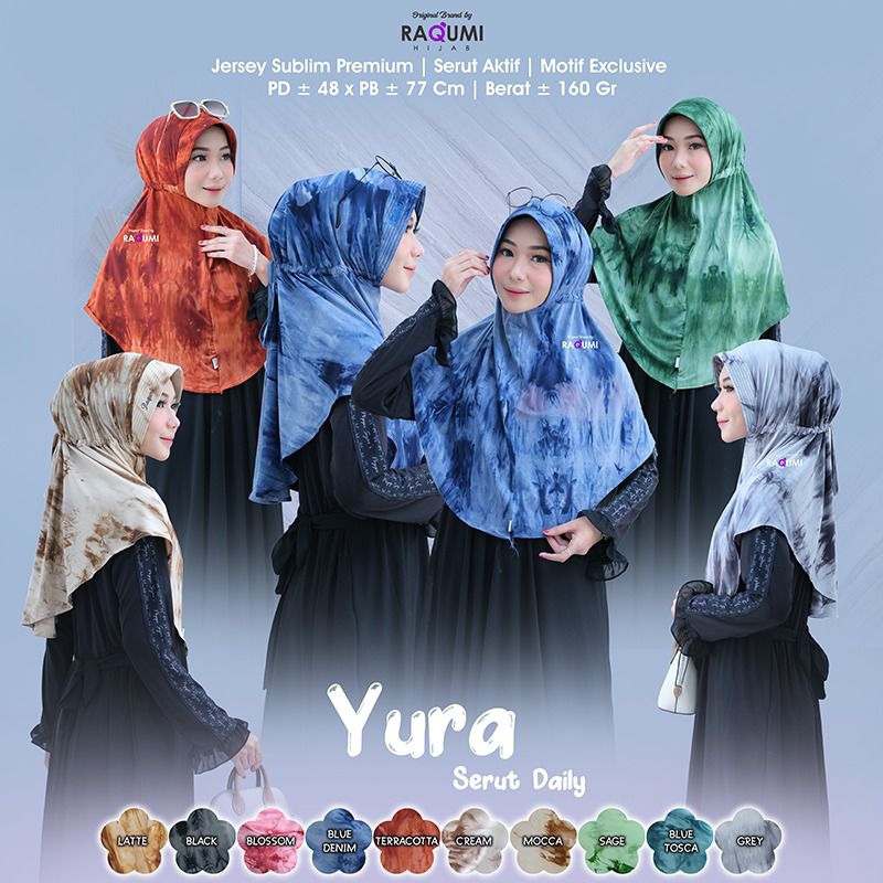 YURA SERUT DAILY RAQUMI ORIGINAL | JILBAB GRADASI RAQUMI | NEW RAQUMI | JILBAB SERUT AKTIF