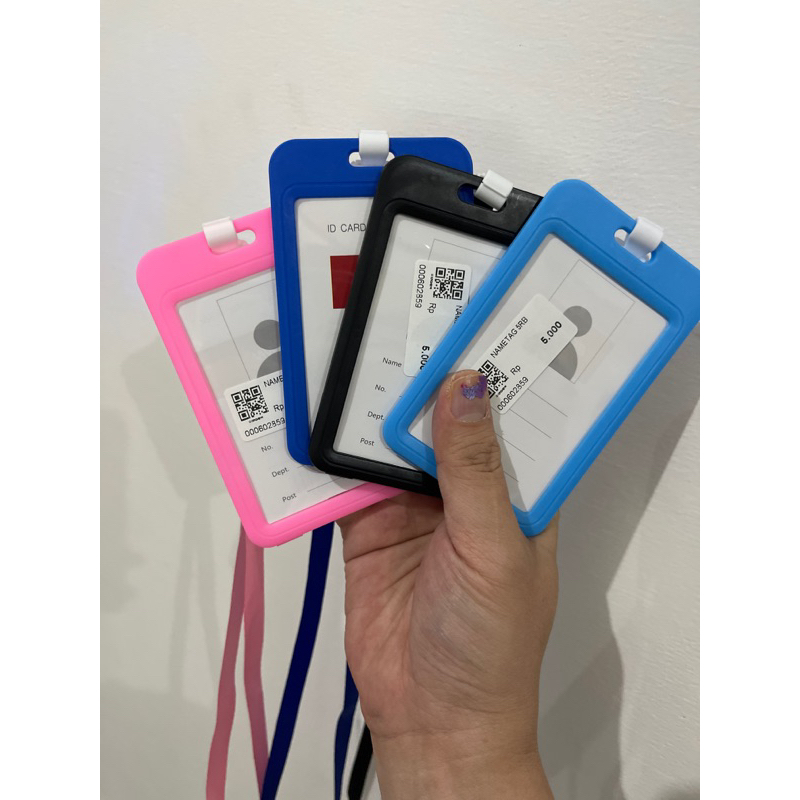 

(PAP) Nametag polos bahan premium / name card tali panjang / Name Tag ID Card Holder / Panitia / Gantungan Kartu Nama/ Tali Id card