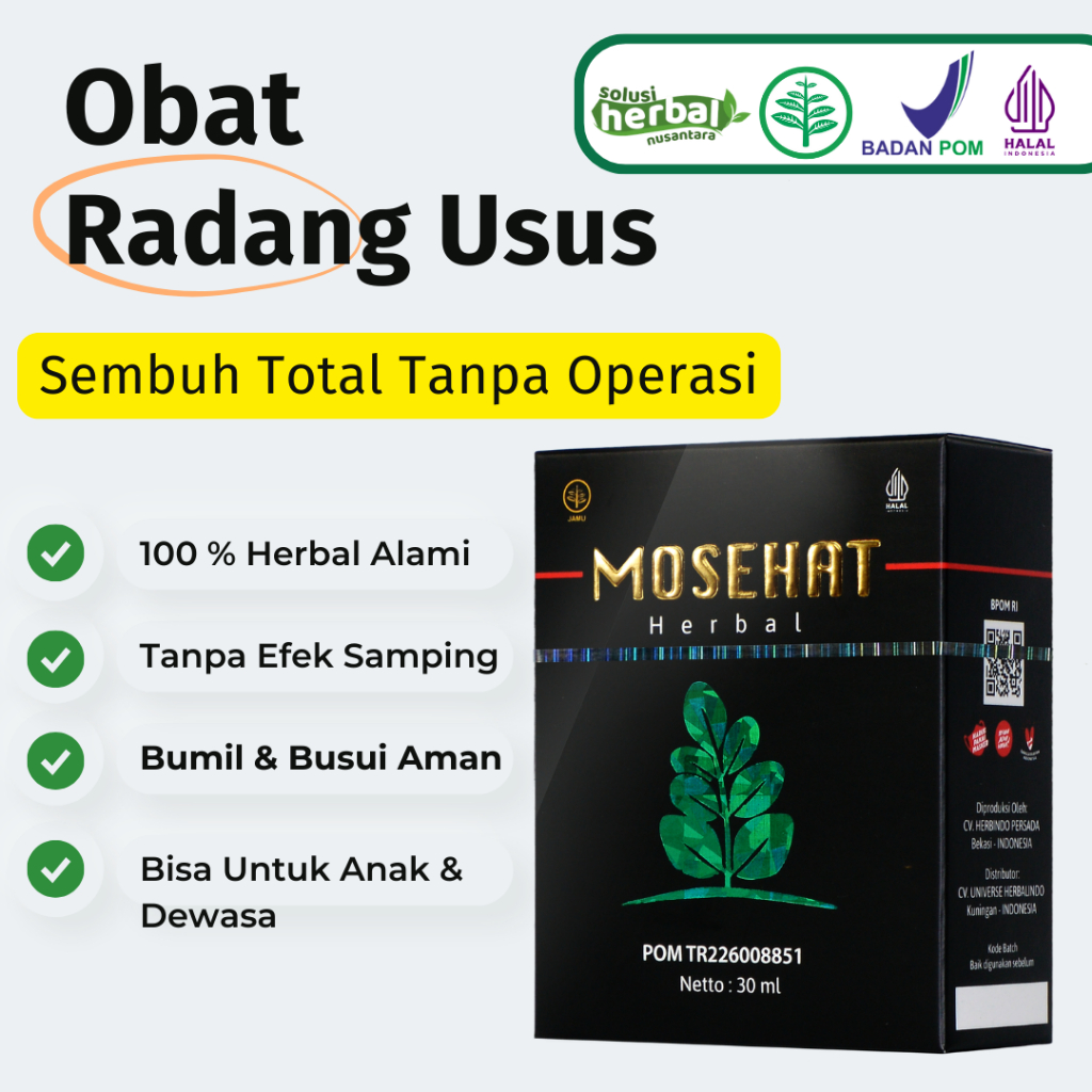 MOSEHAT Obat Radang Usus Herbal Original Ampuh  HALAL BPOM PASTI ASLI