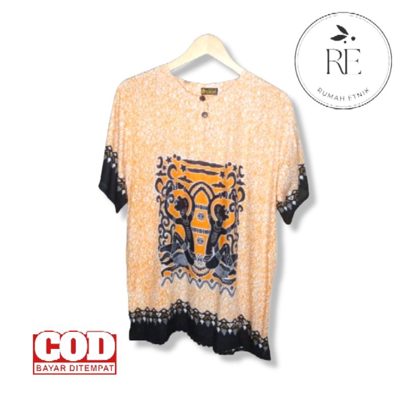 Baju kaos etnik motif wayang bintang/ baju pria wanita/ baju santai/ baju etnik wayang