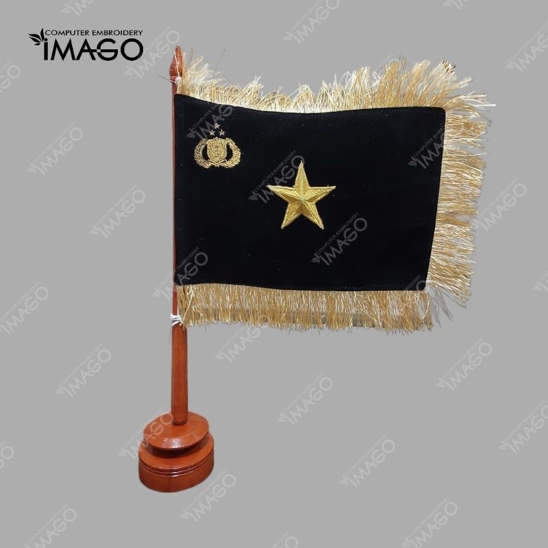 Bendera meja Bintang 1 polri miniatur