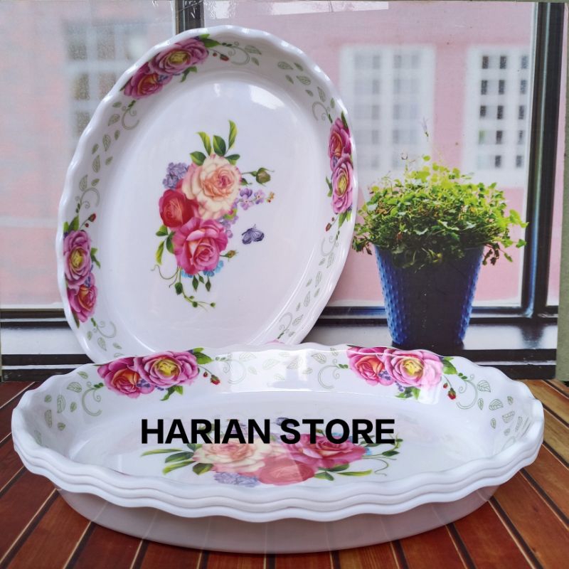 2 PCS PIRING SAJI LONJONG MELAMIN - PIRING OVAL SAJI-PIRING LODOR MELAMIN