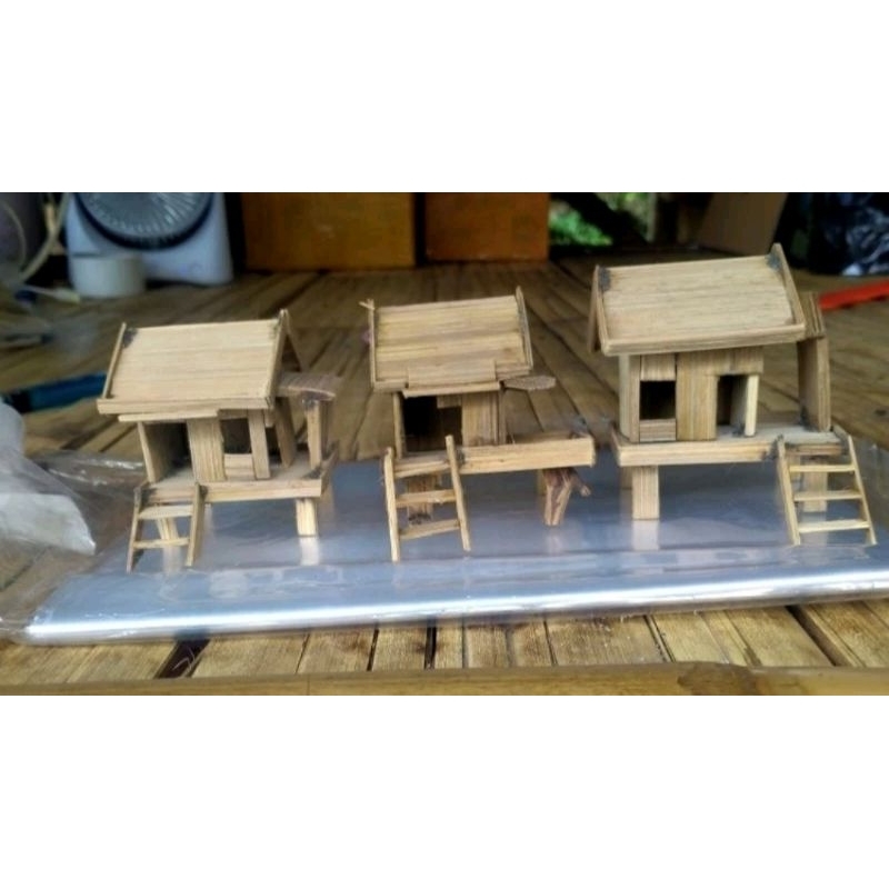 miniatur rumah bambu aquascape