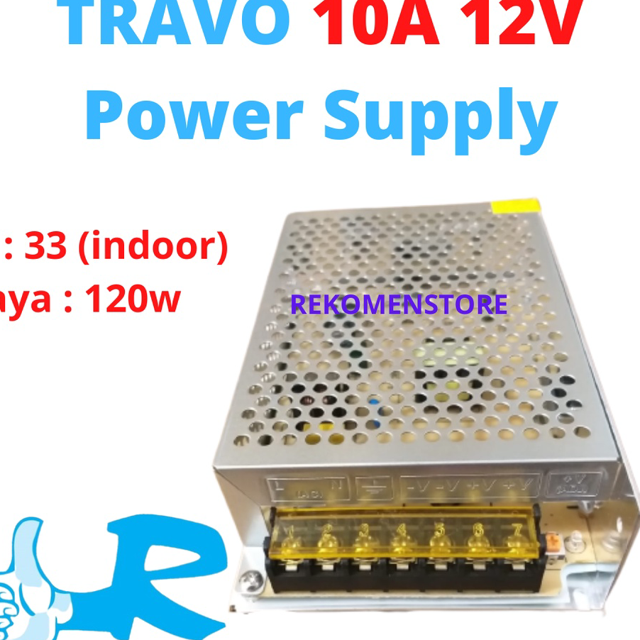 Termurah TRAFO 10A 12V TRAVO 10A POWER SUPPLY 10 AMPER 120w 120WATT 12V LED STRIP CCTV.