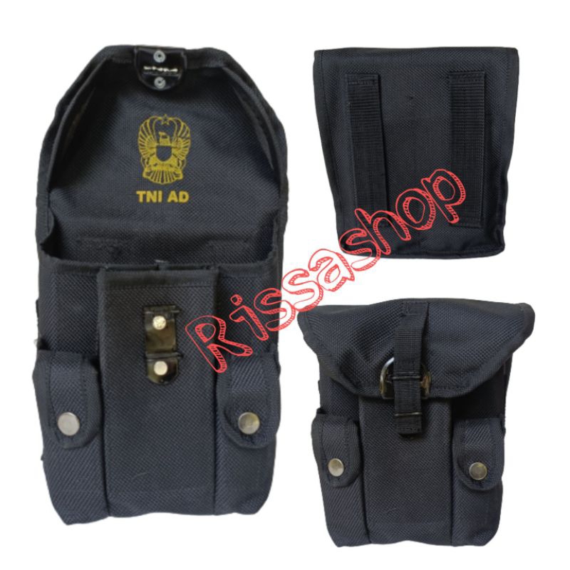 Tas Pinggang Box Magazen TNI Hitam