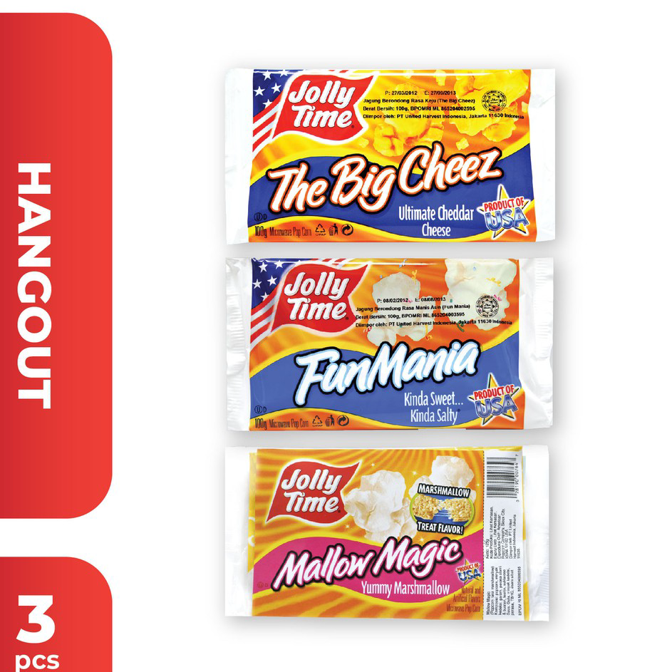 

Diskon Promo Jolly Time - Paket Hang Out (1TBC, 1FM, 1MM) - Microwave Popcorn