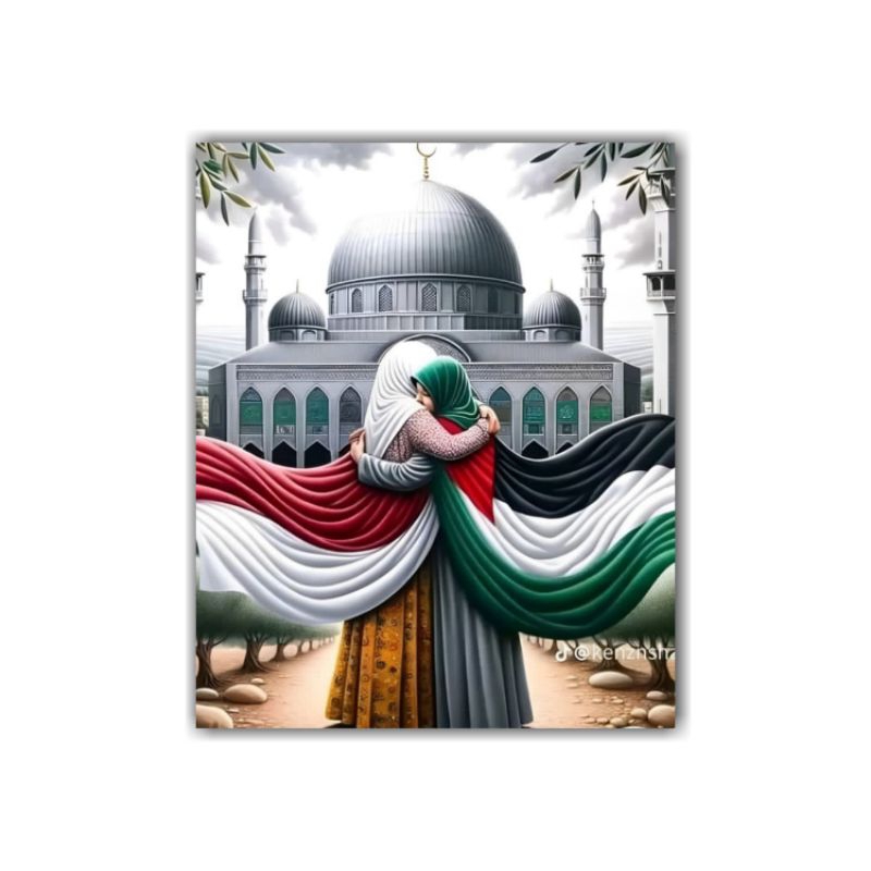 hiasan dinding bendera Indonesia dan Palestina