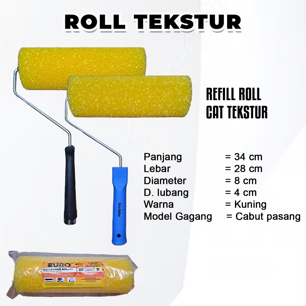 Kuas Roller Rol Tekstur Dinding Motif 9 Inch Texture Cat Kamprot