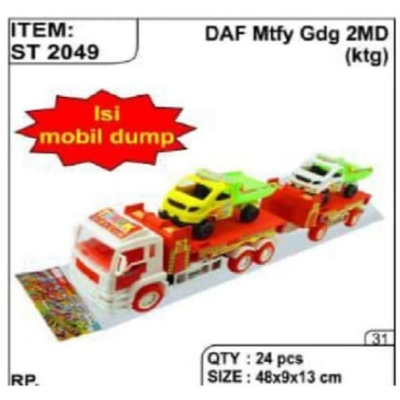 Mainan Anak Truk Trailer Angkut Truk Dump / Mainan Truk Container