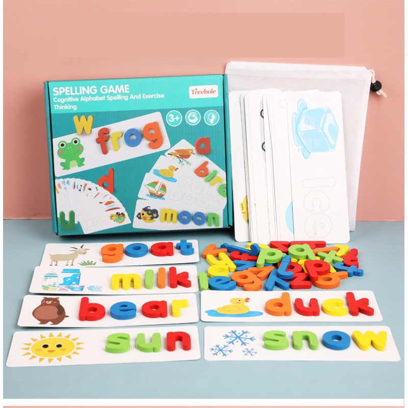 [ SJB ]  Mainan edukasi cocokkan kata, word matching, spelling game, belajar mengenal kata anak umur