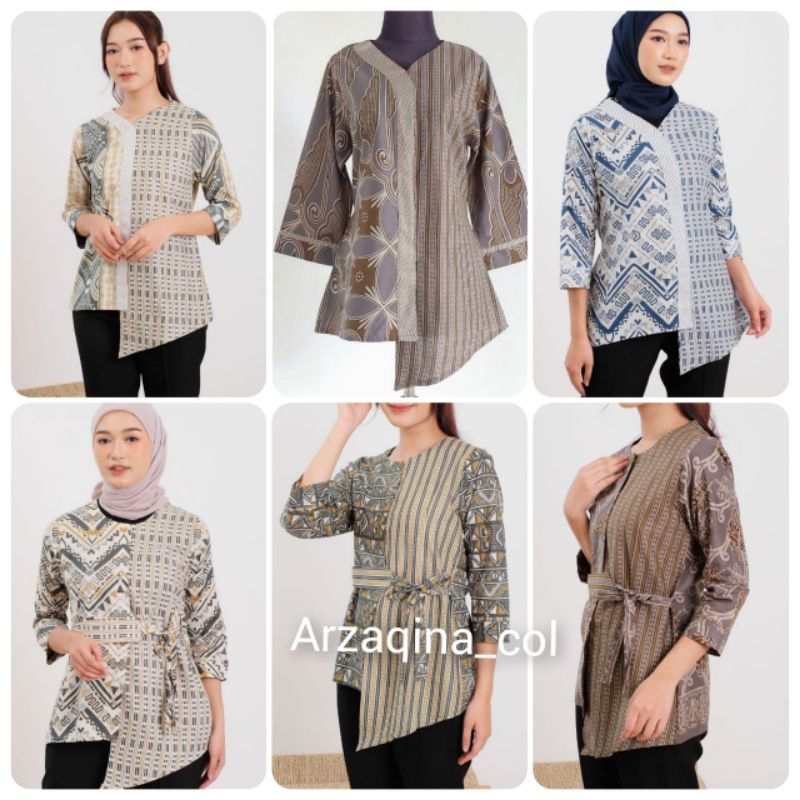 NONA RARA - Aruna Wng T0666 Baju atasan kerja blouse batik wanita modern