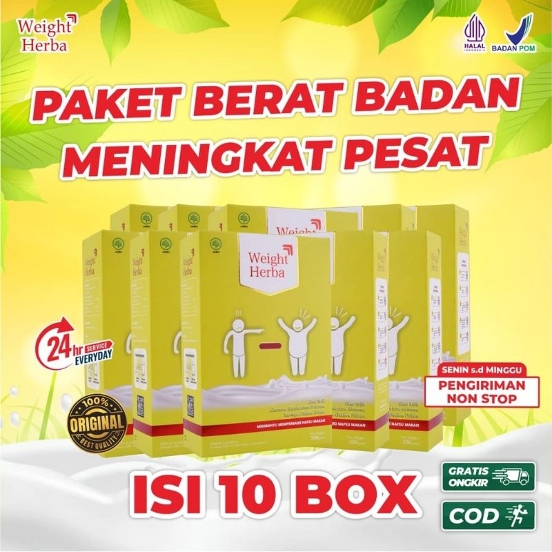 

Weight Herba Paket 10 Box Susu Penggemuk Penambah Berat Badan Nafsu