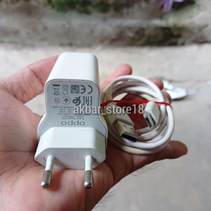 Charger Oppo original A53 A92 A54 Reno 4f A52 type C 18 Watt Bawaan Hp