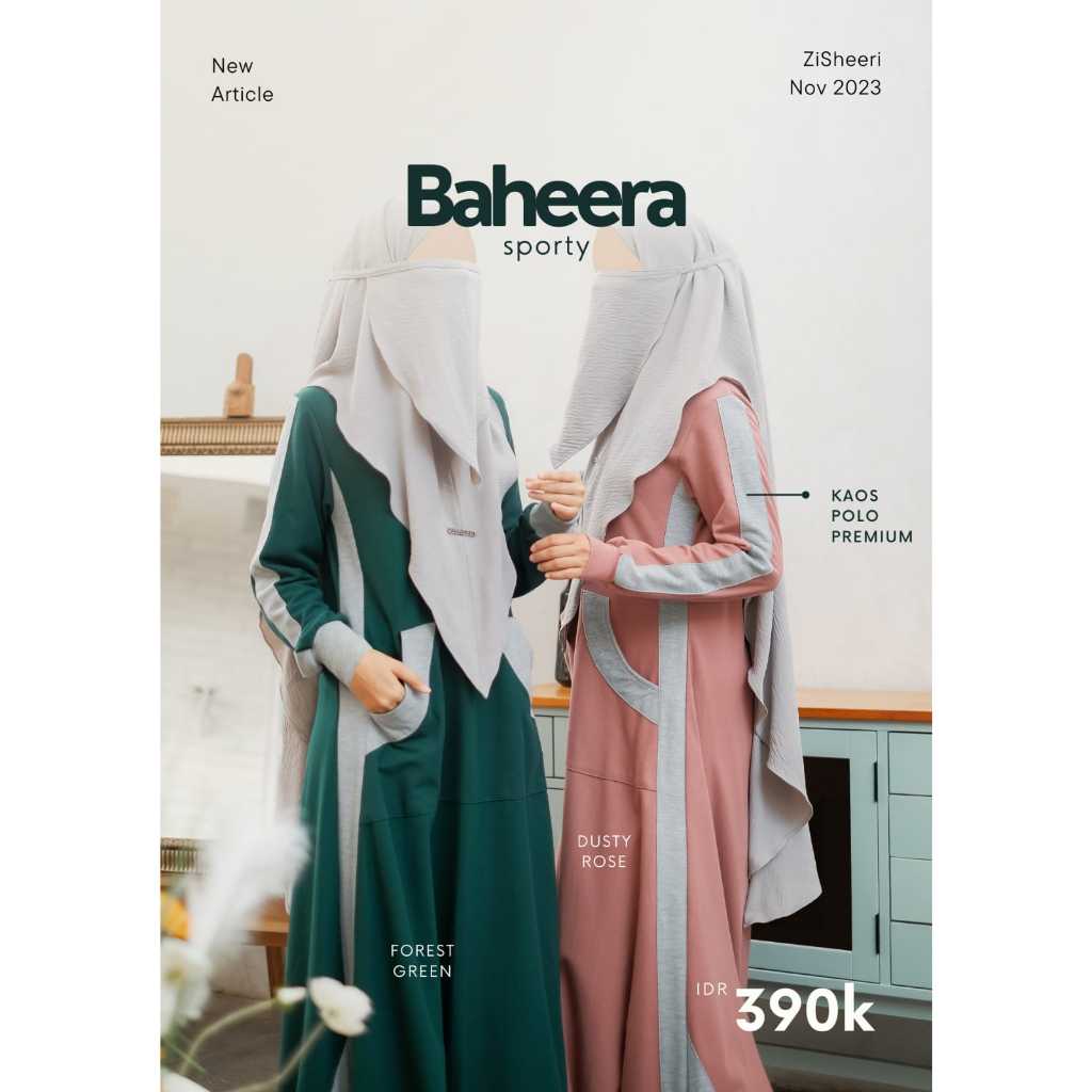 Zisheeri Baheera Sporty Gamis Dengan Bahan Kaos Polo Bertekstur ringan dan adem saat Dipakai