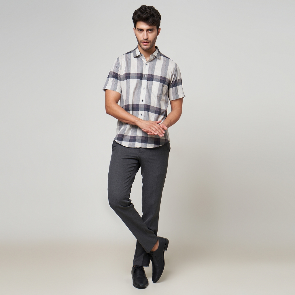 RGB Kemeja Pria Flannel Vintage Oliver Lengan Pendek RHMP1109327