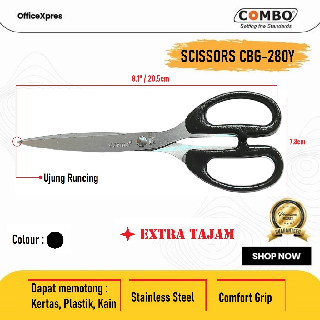 

Gunting Kertas / Scissors Stainless Steel / Gunting Besar CBG-280Y / Gunting Stainless Steel