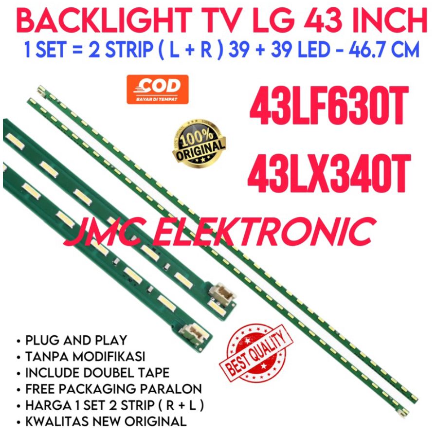 BACKLIGHT TV LED LG 43 INCH 43LF630T 43LX340T 43LF630 43LX340 43LF 43LX LAMPU BL 43 INCH