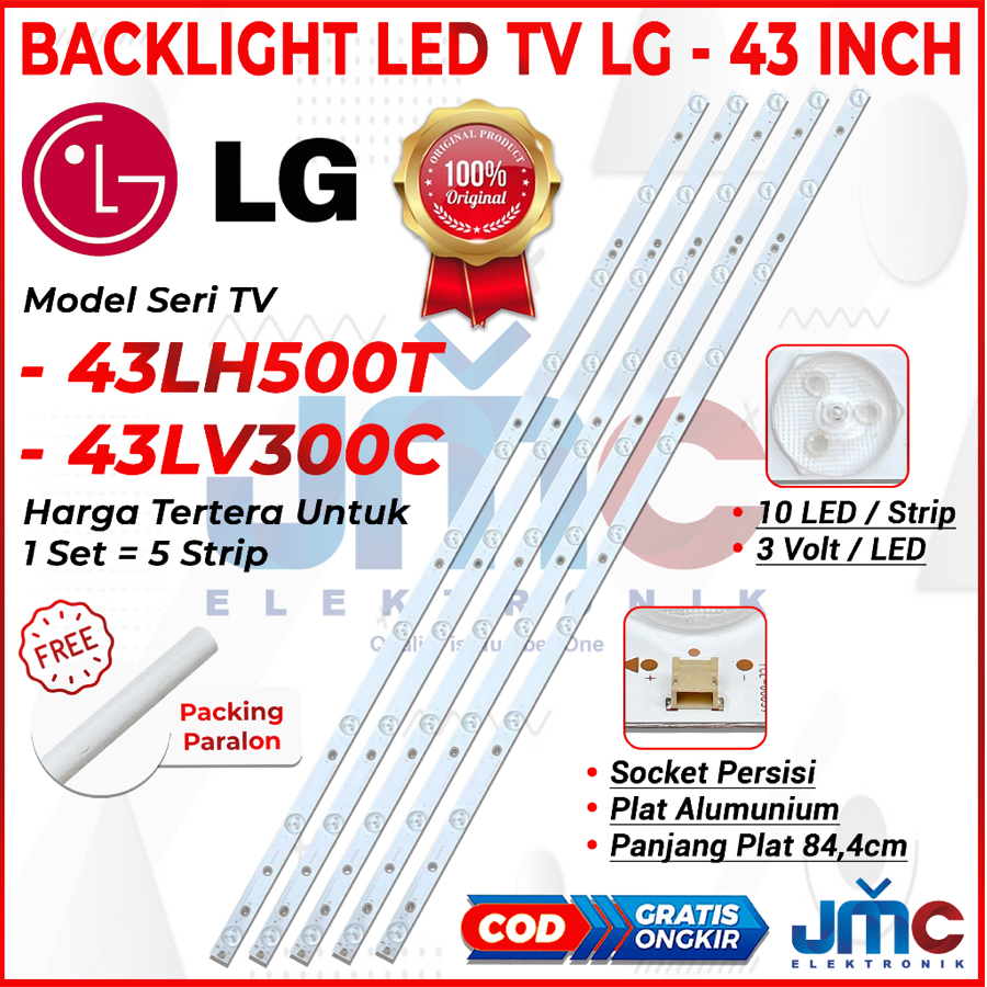 BACKLIGHT TV LED LG 43 INCH 43LH500 43LV300 43LH500T 43LV300C 43LH LAMPU BL LG 43IN 10K