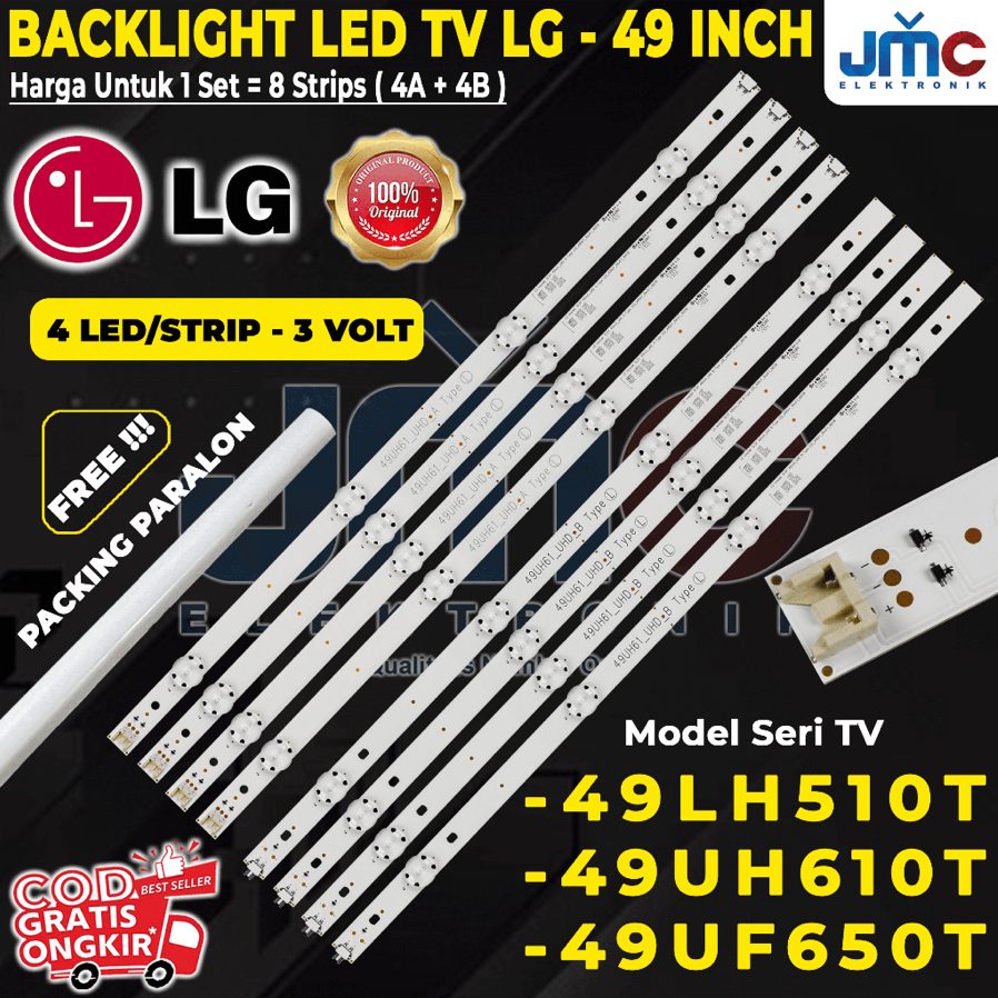 BACKLIGHT TV LED LG 49 INCH UHD 49LH510T 49UH610T 49UH610 49LH510 LAMPU BL 49UH
