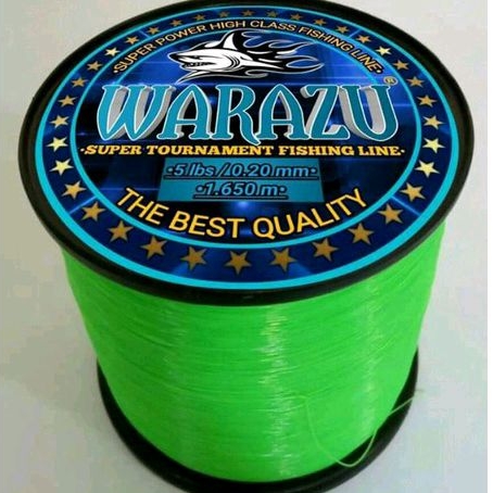 WARAZU FISHING LINE WARNA HIJAU STABILO bisa COD (SENAR PANCING ANTI KRITING,ELASTIS,KUAT,TAHAN GESE