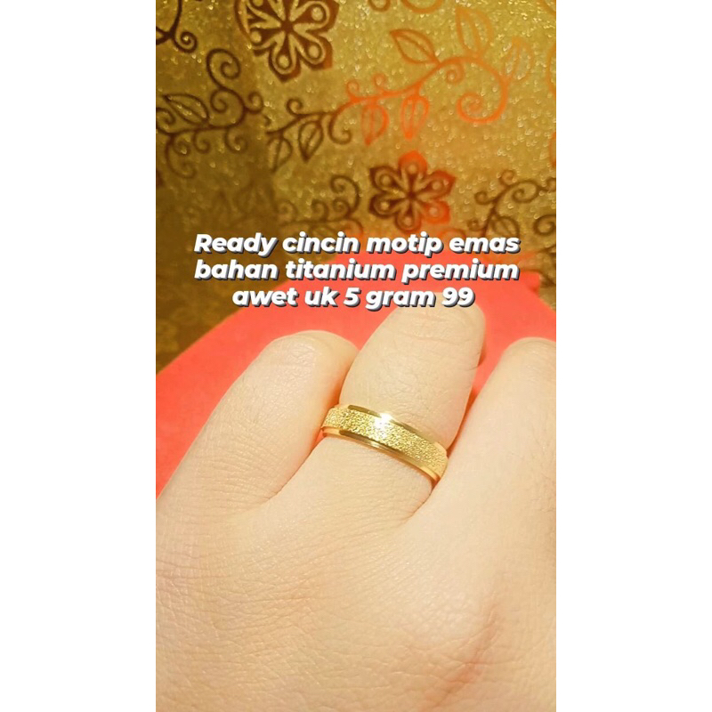 cincin polos pasir motip Emas 99