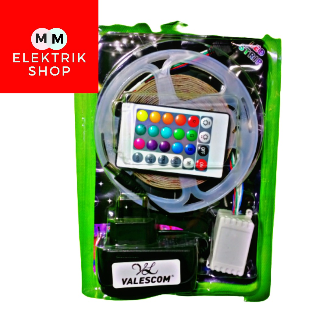 Lampu Led Strip RGB Warna Warni Remote 5Yard VALESCOM