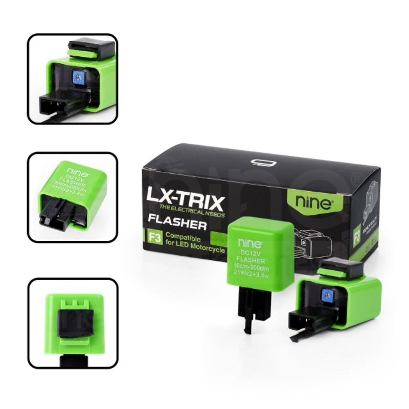 NINE LX TRIX FLASHER SEIN LED F3 UNTUK MOTOR AEROX PCX SCOOPY NMAX DLL SOKET ORIGINAL