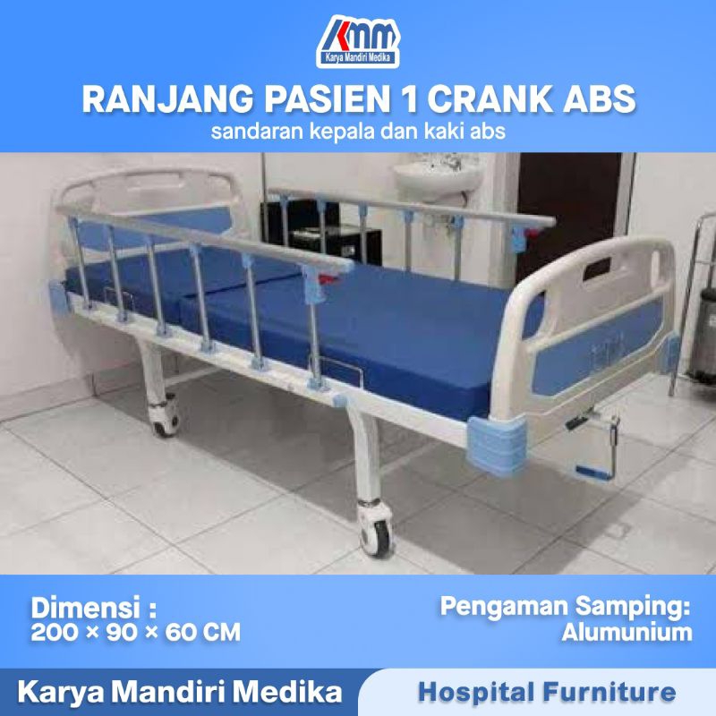 Ranjang Pasien ABS 1 Crank - Ranjang Pasien - Tempat Tidur Pasien