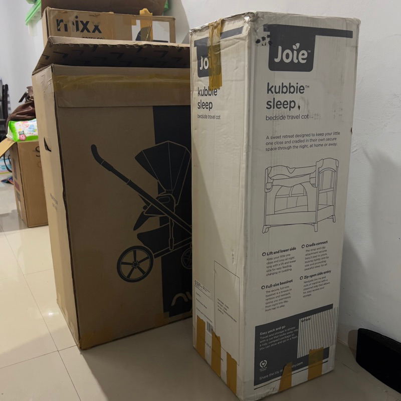 Murah Banget Preloved Stroller Nuna Mixx 2 + Carry Coat Nuna + Joie Kubbie Sleep Baby Box Preloved M