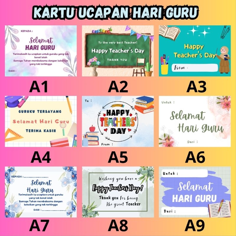 KARTU UCAPAN HARI GURU/GREETING CARD TEACHER'S DAY