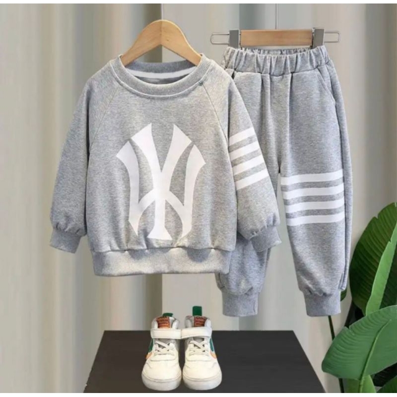 setelan switer anak laki-laki motif NY 6bulan-5 tahun