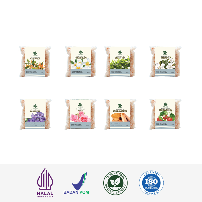 Bath salt garam mandi spa kaki dengan bunga asli natural 70 gr