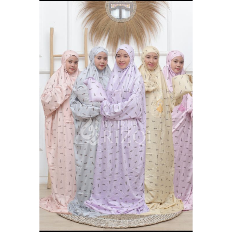 Mukena Terusan Hadramaut Terompah Motif Aisyah