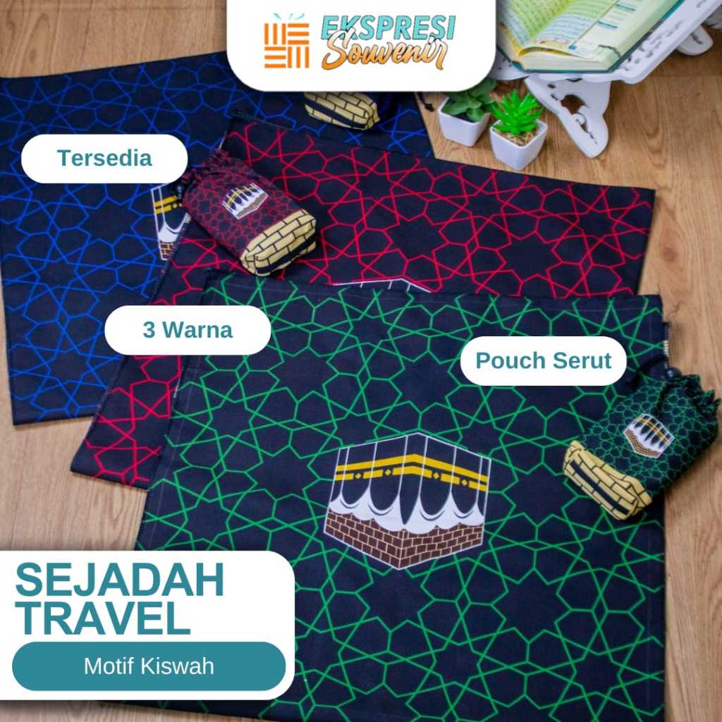 Sajadah Travel jumbo motif Kiswah / Sejadah traveling Turki untuk souvenir Umroh hampers lebaran