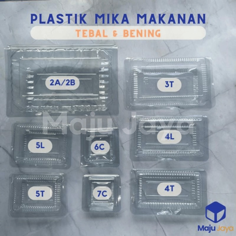Maju Jaya - MIKA PLASTIK MAKANAN / MIKA KUE 6C 7C 5L 5T 4L 3T 3L 2A / MIKA TEBAL / MIKA BENING / MIK