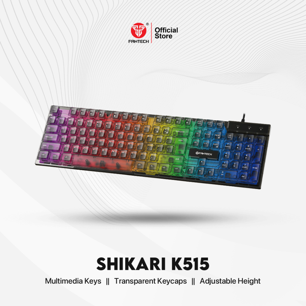 Fantech SHIKARI K515 Keycaps Transparan Keyboard Gaming RGB Membrane