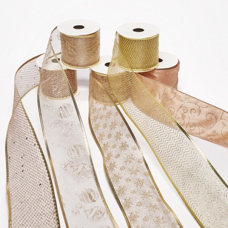 

Pita Pohon Natal Roll 6cm / Sparkling Gilt Champag - Y