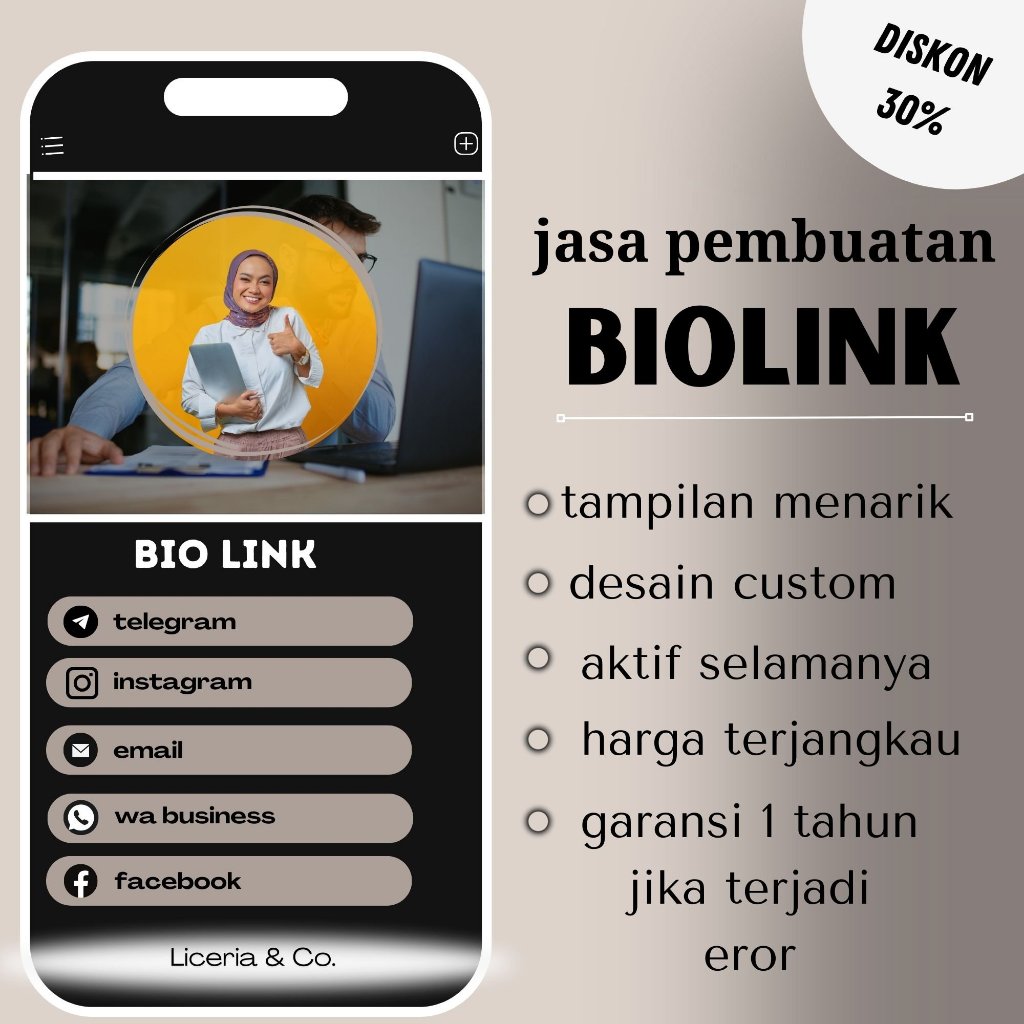 Best Seller BioLink Pro I Template Bio Link Page Siap Pakai