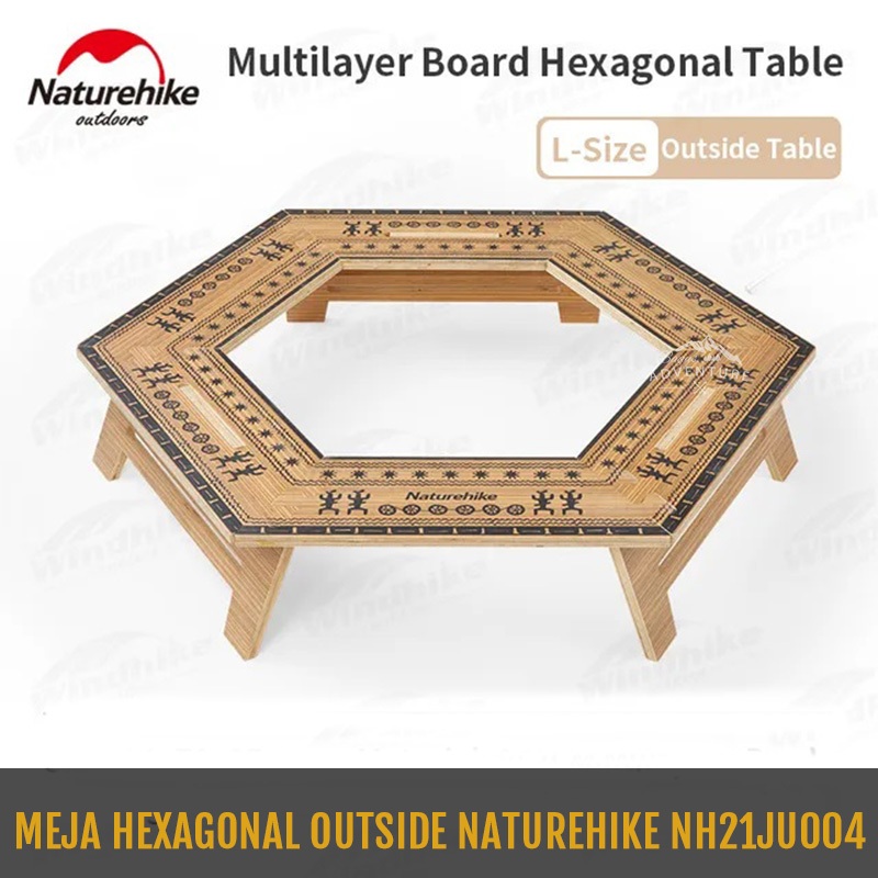 MEJA HEXAGONAL OUTSIDE SIZE L NATUREHIKE NH21JU004