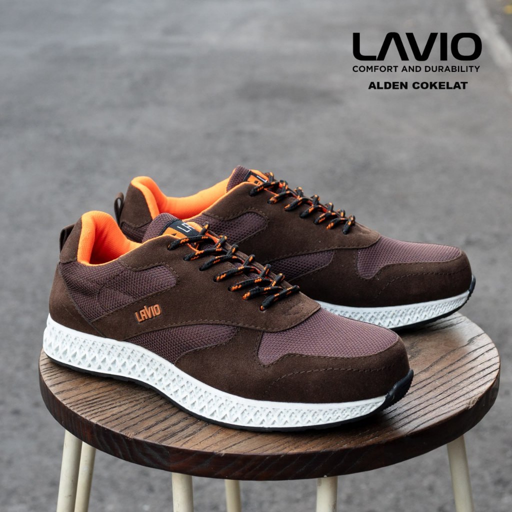 Sepatu Sneakers Pria Original Branded Keren Septi Lavio Alden bahan Suede Safety Shoes Ujung Besi