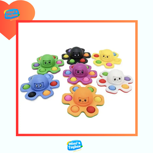 Mimi's Toybox Mainan Anak dan Bayi Pop it Fidget Spinner Gurita Berubah Ekspresi Octopus colorful po