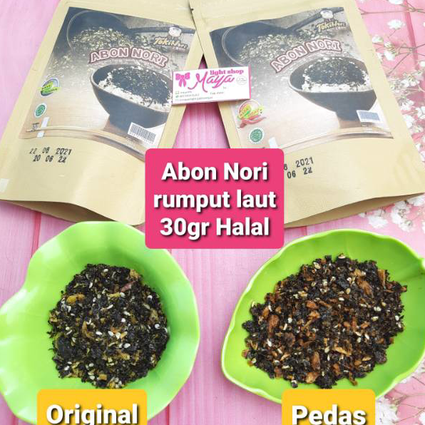 

Terlaku.../ Abon nori 30gr tokinori original pedas abon rumput laut tabur bawang goreng seaweed mentai snack seafood