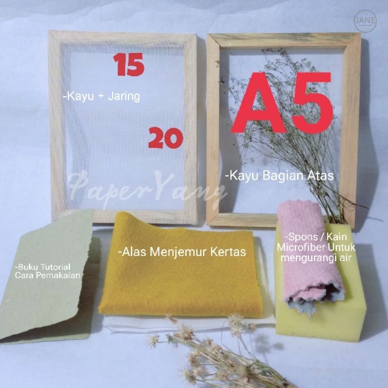 

Cetakan Kertas Daur Ulang A5 Paket Komplit by Paperyang / Handmade Paper Maker / Saringan Kertas Daur Ulang / Saringan Bubur Kertas / Kertas Daur Ulang